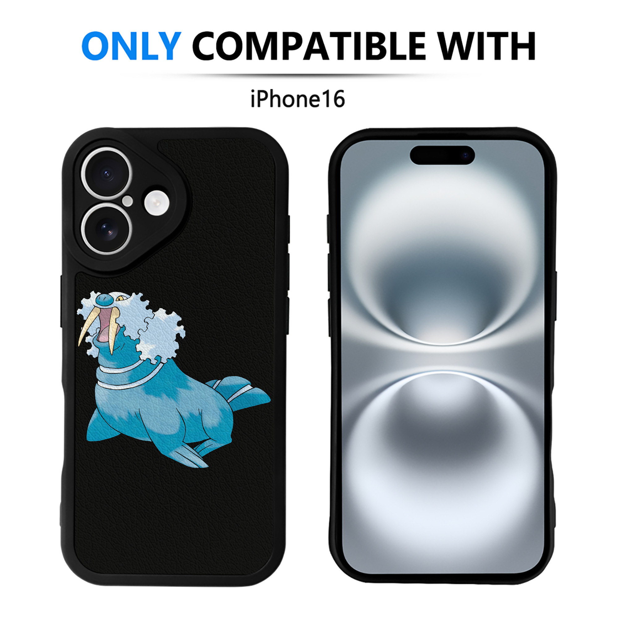 （画像用） ポケットモンスター Pokémon 【iPhone 16シリーズ対応】シリコンスマホケース（レザー調） 材質：シリコン